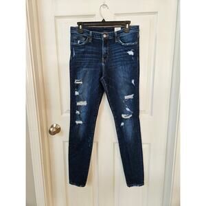 beidge by gly Distressed Skinny Jeans Women’s Dark Wash Stretch Denim 30/29